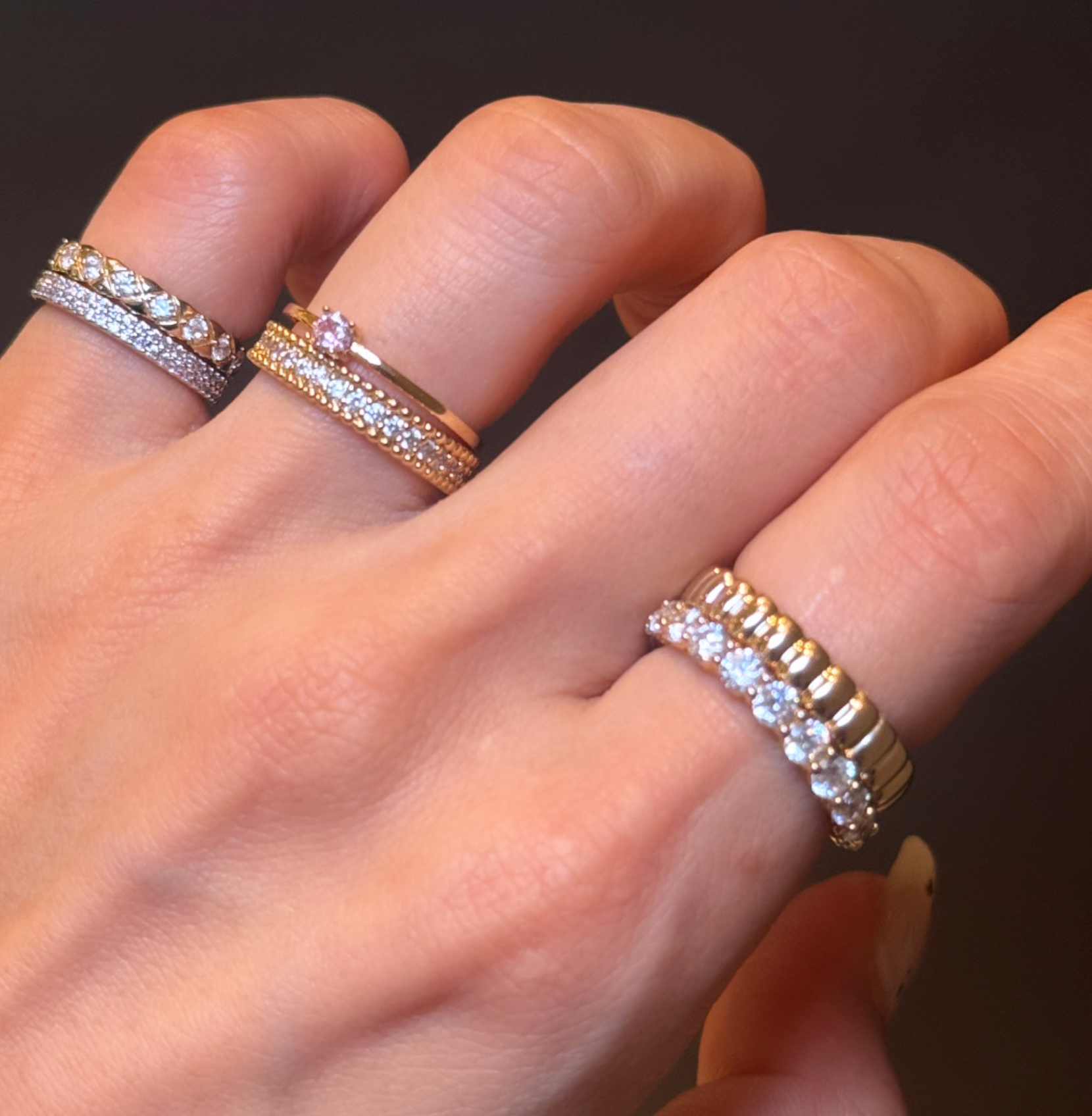 Mirror 14k Gold Plated Rings