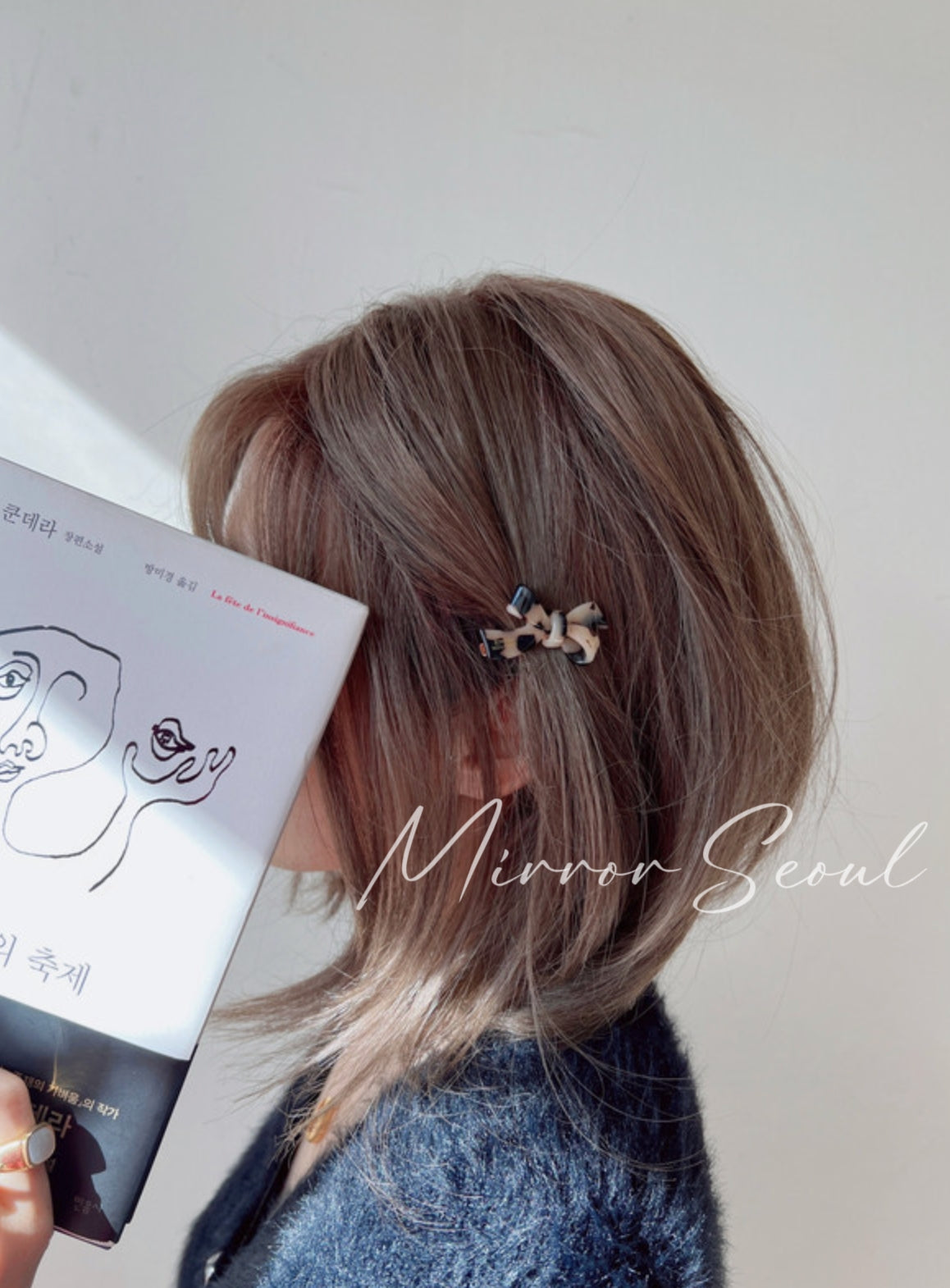 Mirror Acetate Mini Ribbon Bow Hairclip