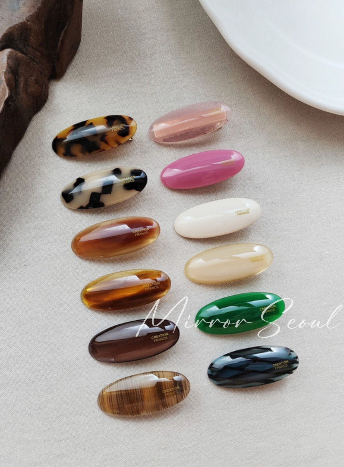 Mirror Acetate Rob Oval Mini Hairpin