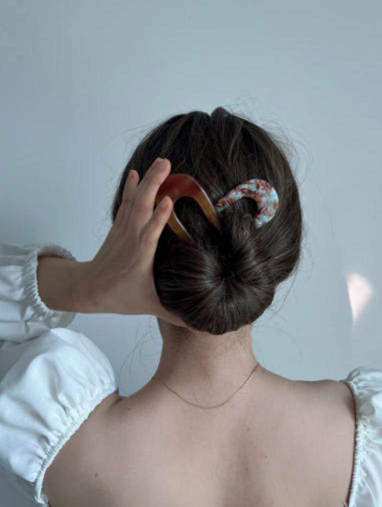 Mirror Acetate Classic French Hairpin