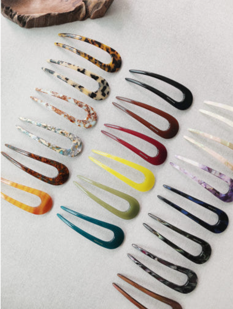 Mirror Acetate Classic French Hairpin