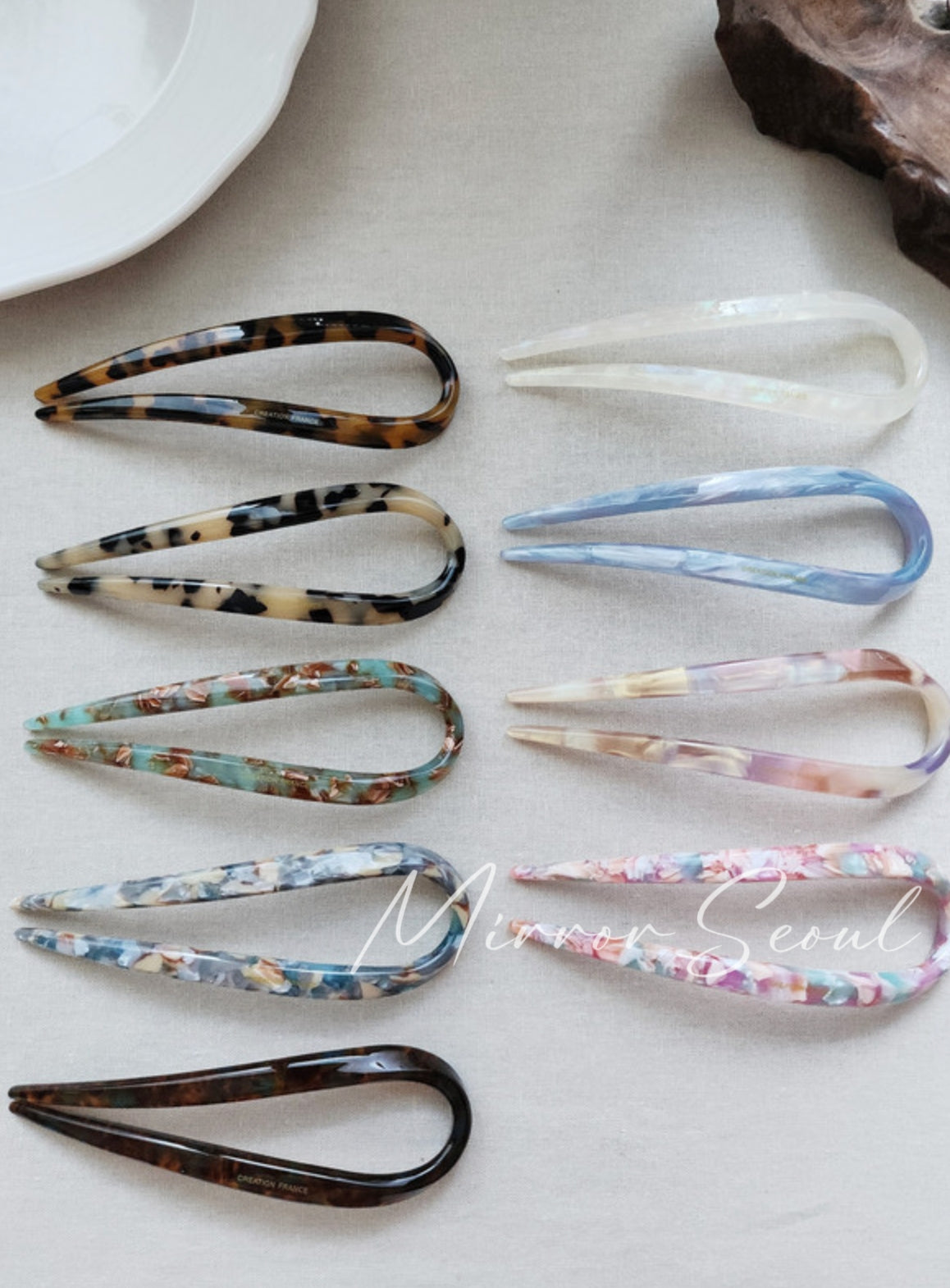 Mirror Acetate Curved U Shape French Hairpin