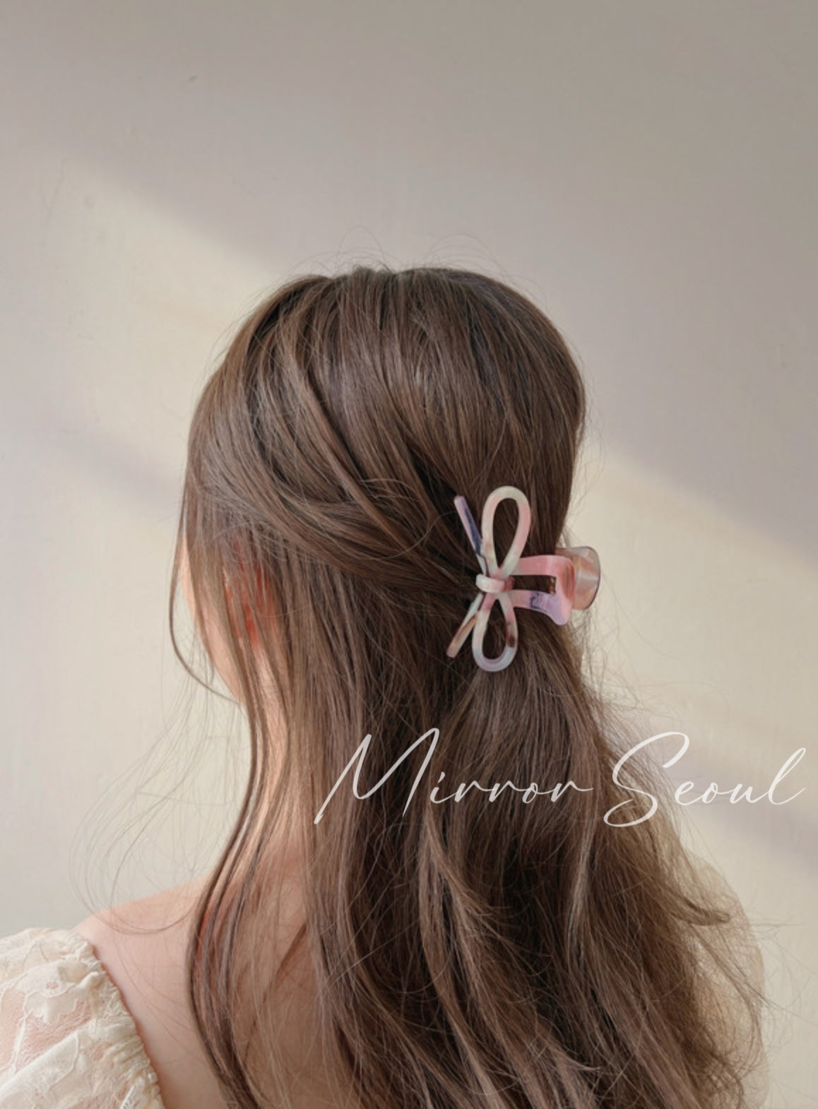 Mirror Acetate Bloom Bow Hairclaw Small Size