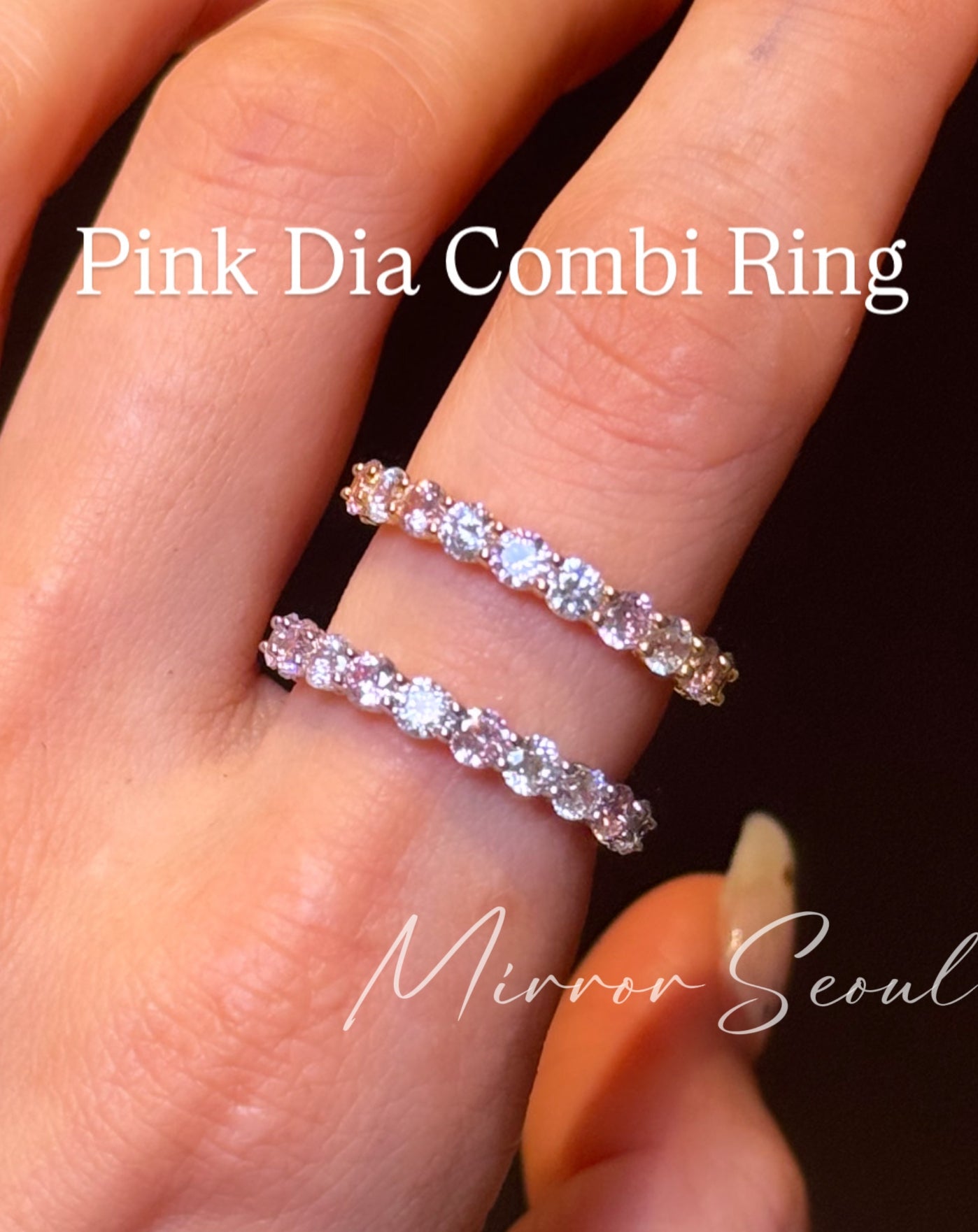 Mirror 14k Gold Plated Ring - Pink Combi Ring