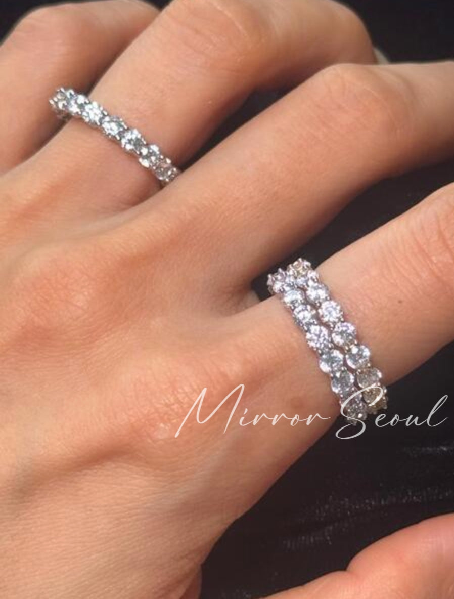 Mirror 14k Gold Plated Ring - Eternity Ring 3mm