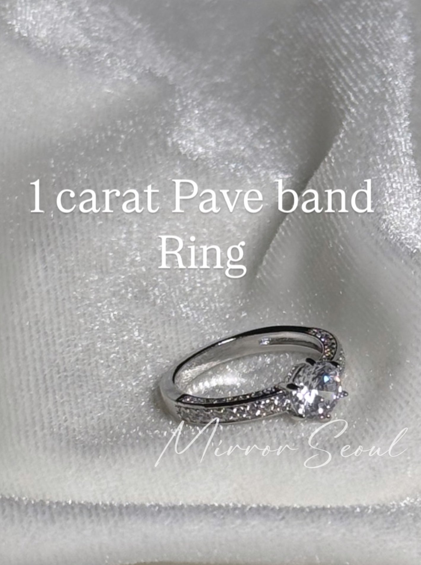 Mirror 14k Gold Plated Ring - 1 Carat Pave Band Ring