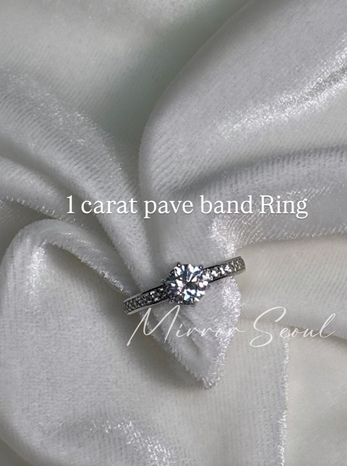 Mirror 14k Gold Plated Ring - 1 Carat Pave Band Ring