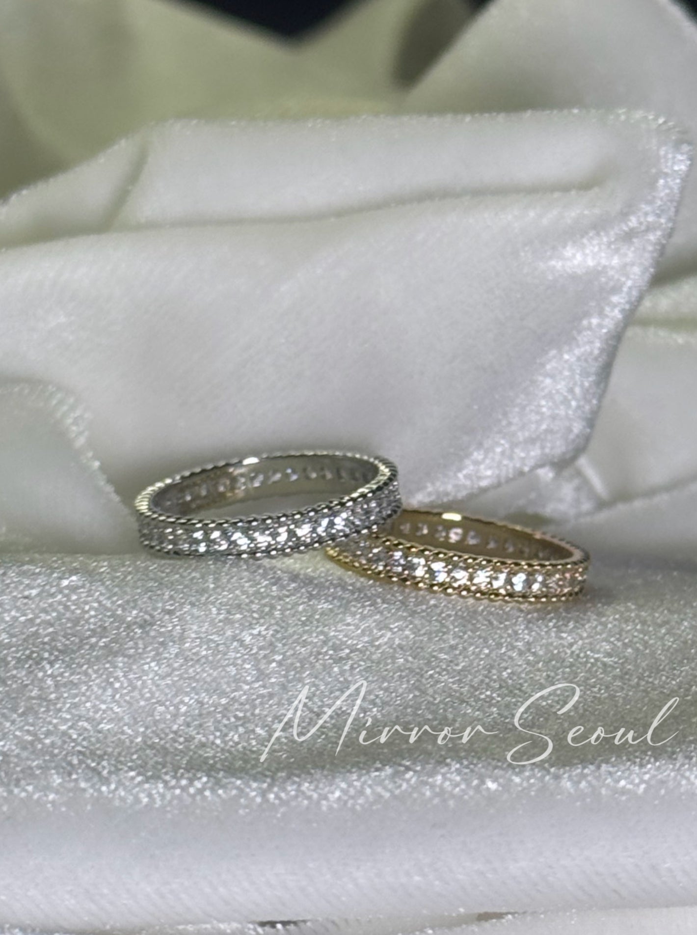 Mirror 14k Gold Plated Ring - Bubble Dia Ring