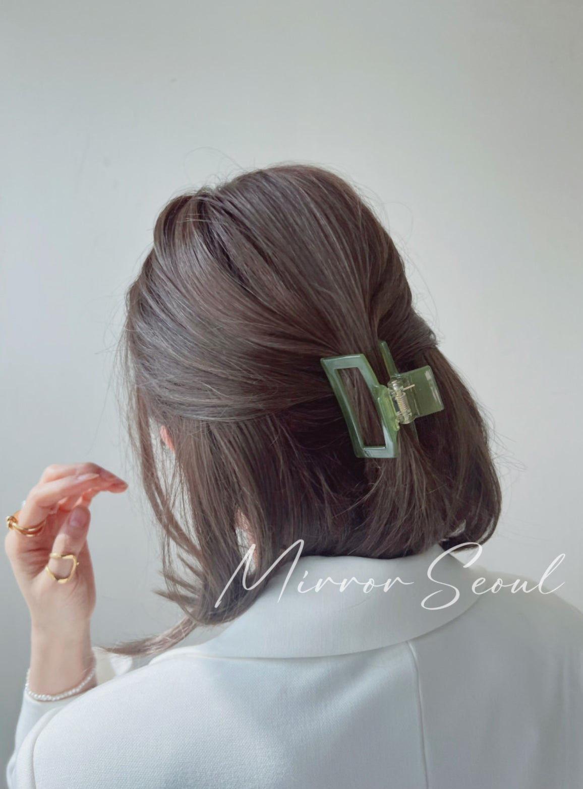 Mirror Acetate Simple Rectangle Hairclaw