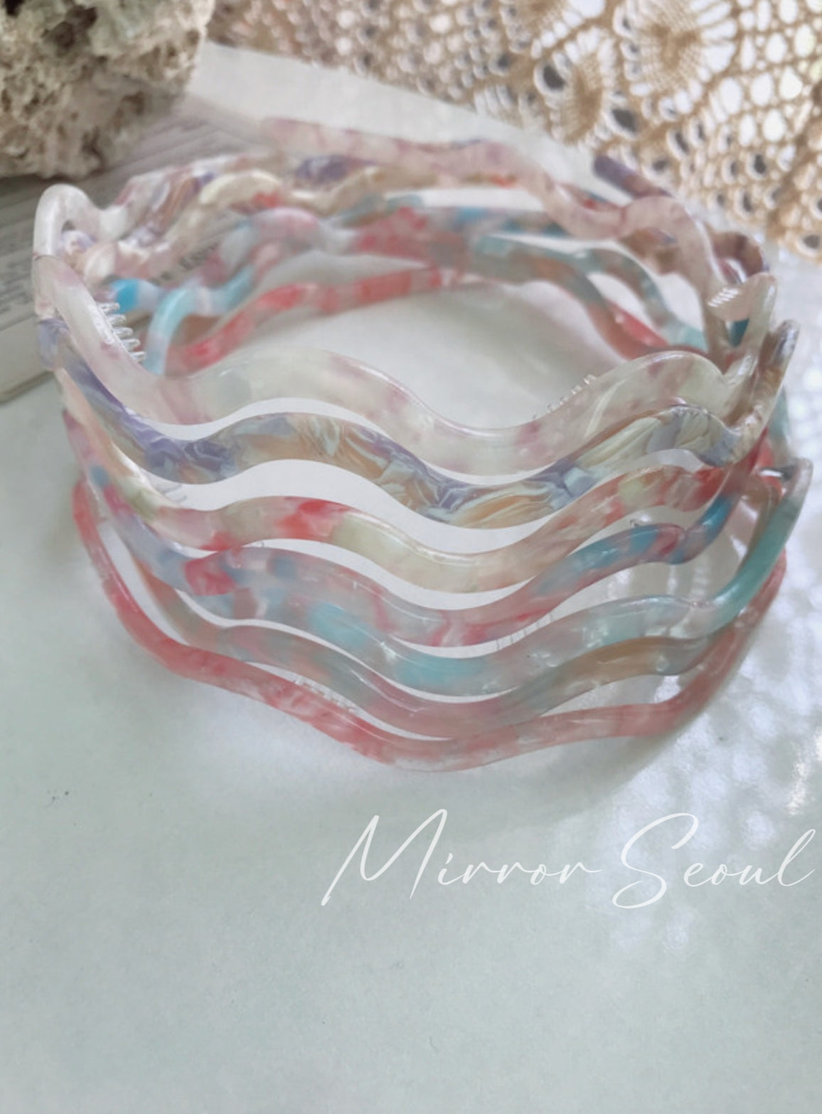 Mirror Acetate Wave Thin Hairband