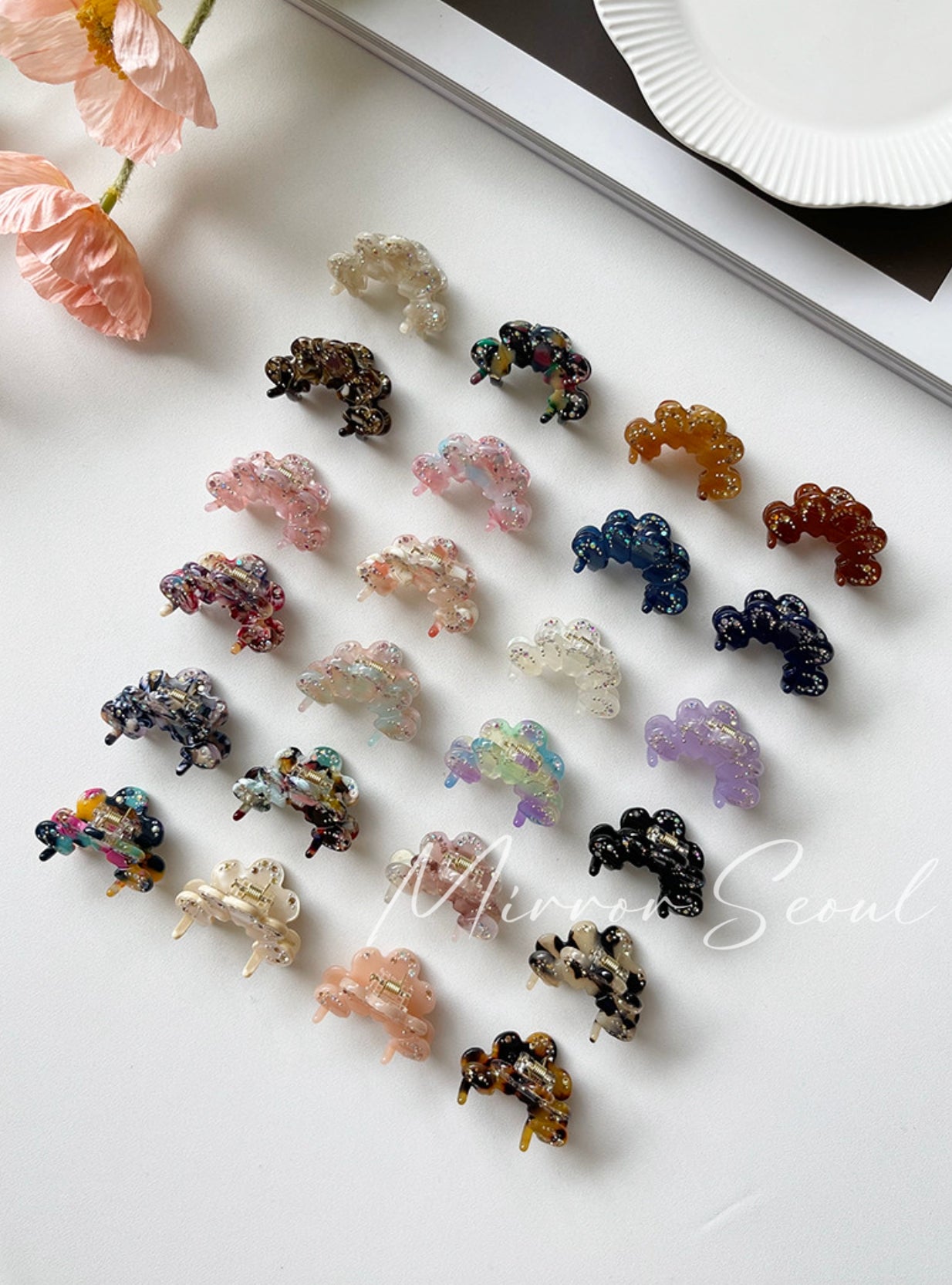 Mirror Acetate Bling Shell Hairclaw