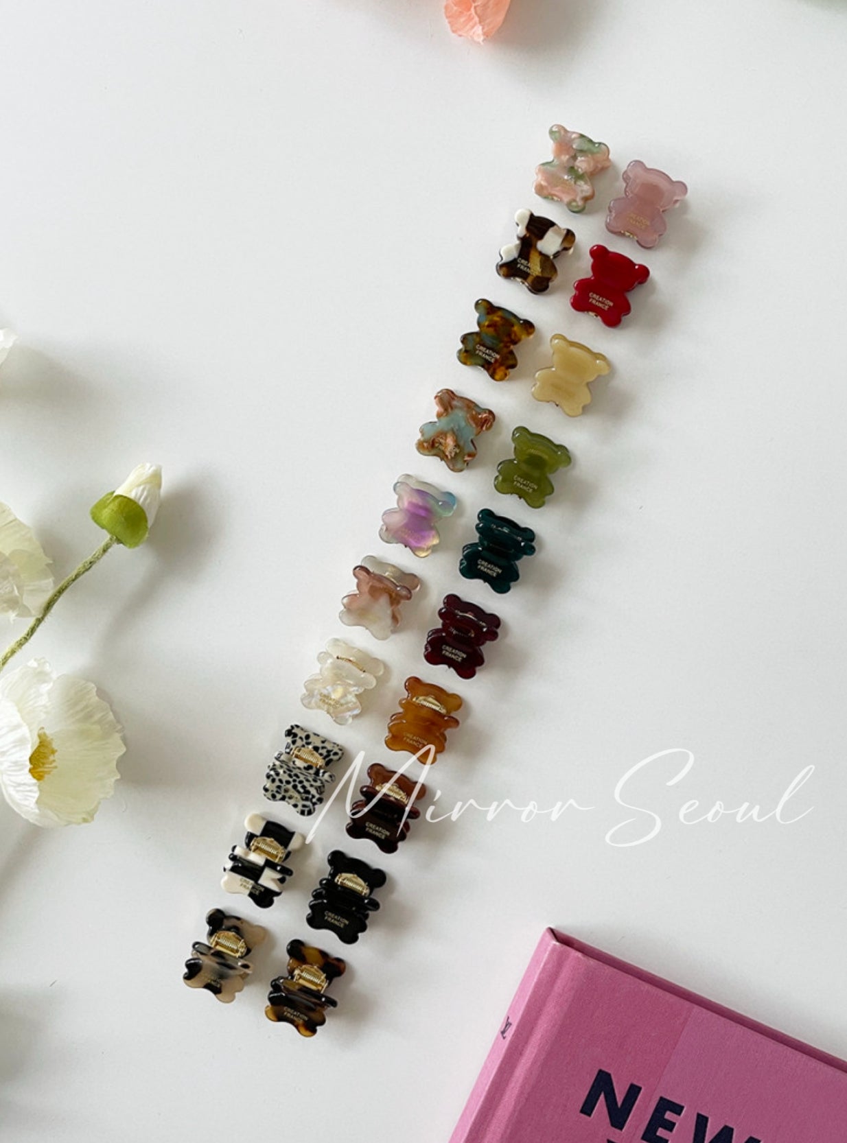 Mirror Acetate Pop Teddy Mini Hairclaw