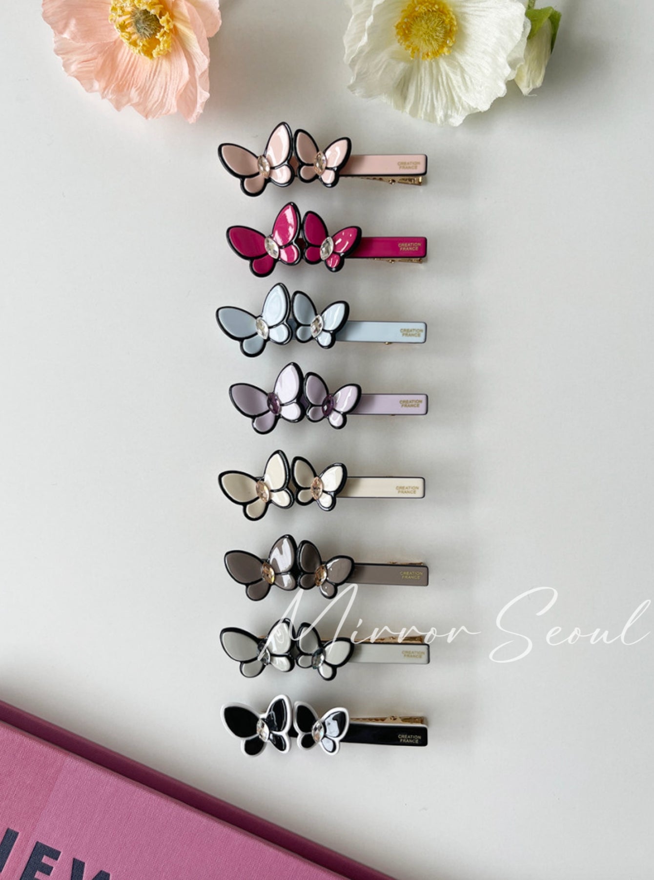 Mirror Acetate Double Butterfly Cubic Hairpin