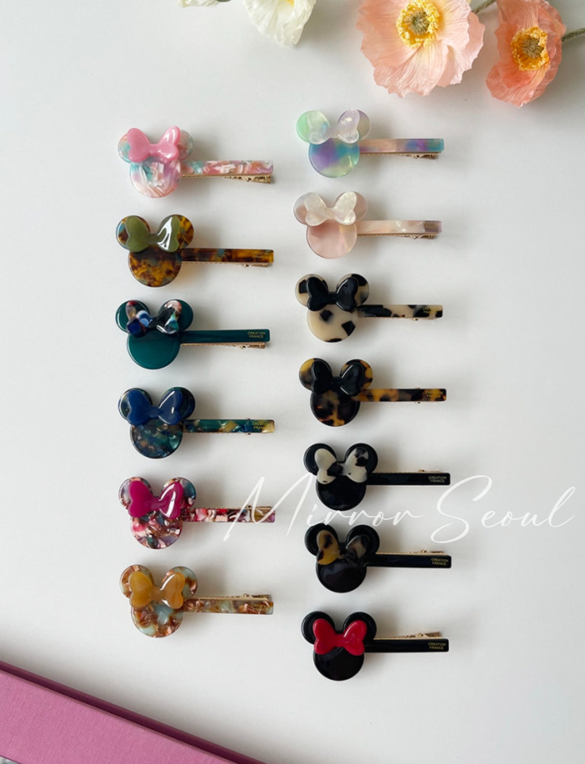Mirror Acetate Mickey Hairpin