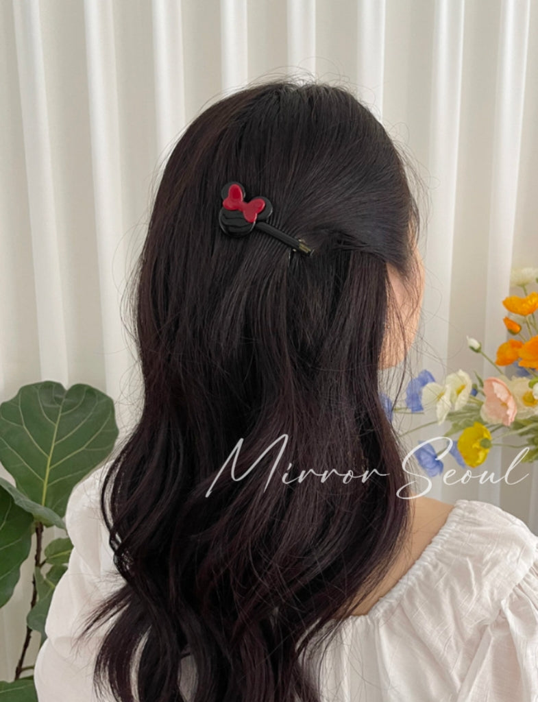 Mirror Acetate Mickey Hairpin