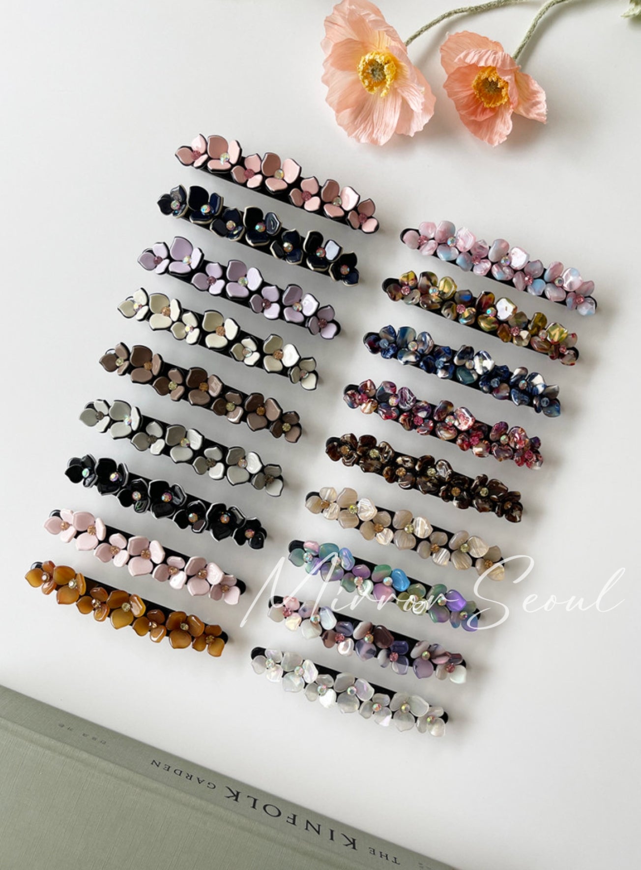 Mirror Acetate Multi Flower Hairpin