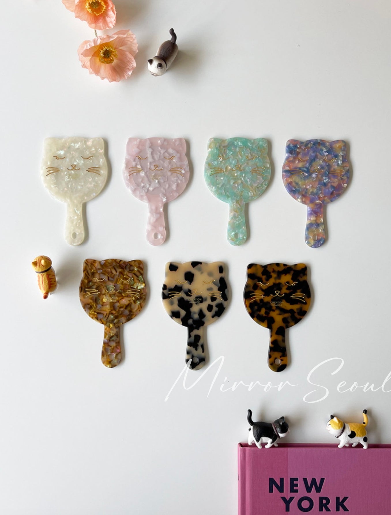 Mirror Acetate Cat hand Mirror