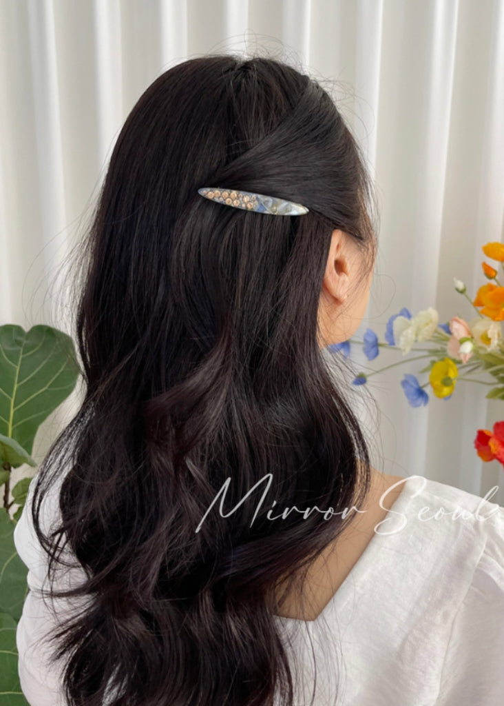 Mirror Acetate Basic Non-Slip Cubic Comb Hairpin