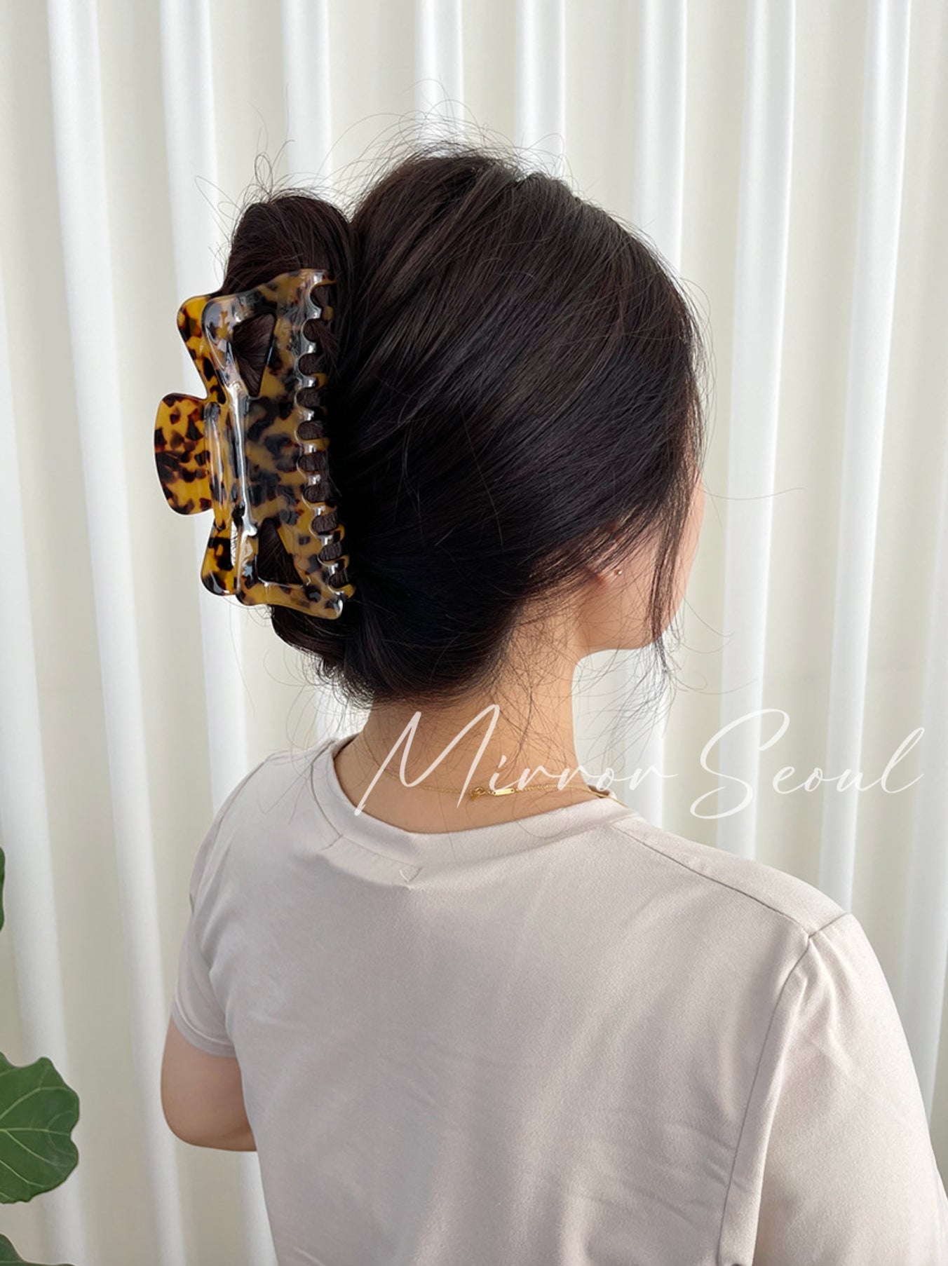 Mirror Acetate Bowknot Hairclaw Large
