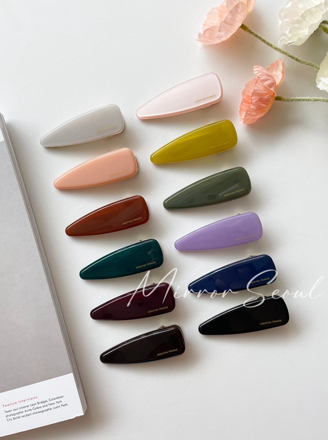 Mirror Acetate Raindrop Hairpin Large