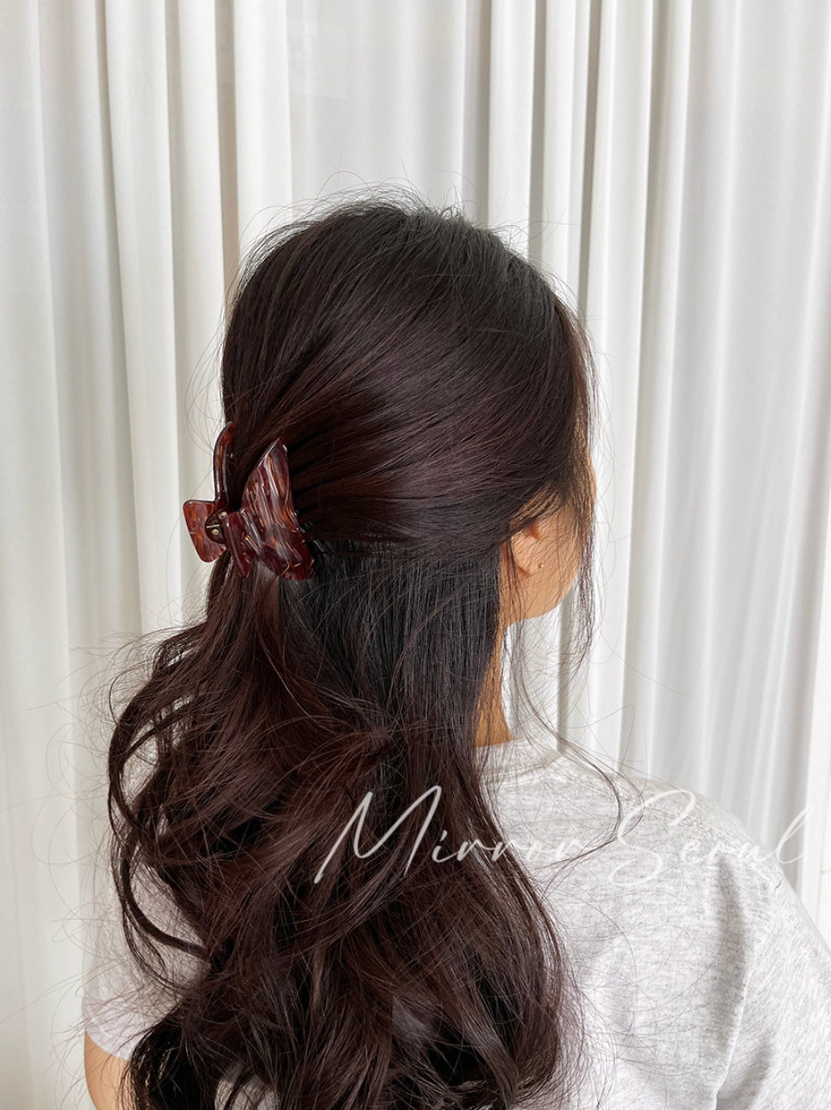 Mirror Acetate Double-layer Half-moon Hairclaw