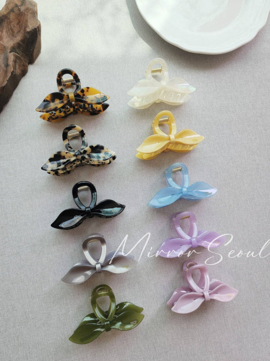 Mirror Acetate Ribbon Half-up Hairclaw