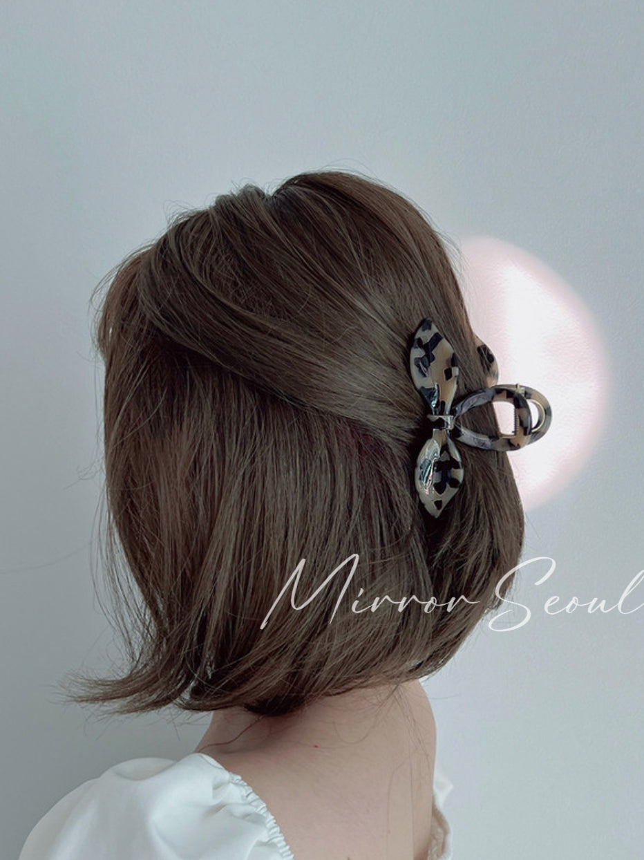 Mirror Acetate Ribbon Half-up Hairclaw