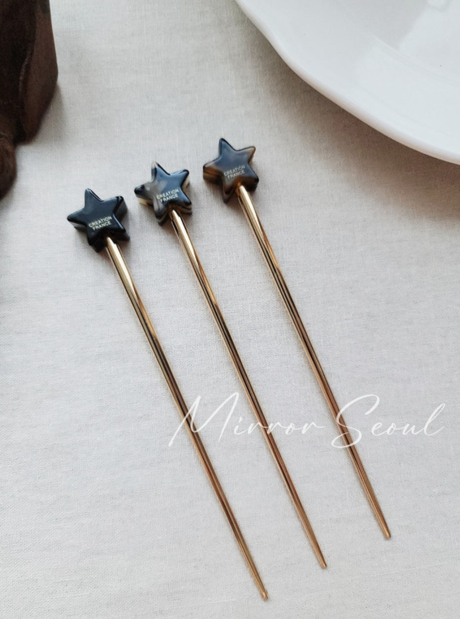 Mirror Acetate Star French Hairpin Hairstick