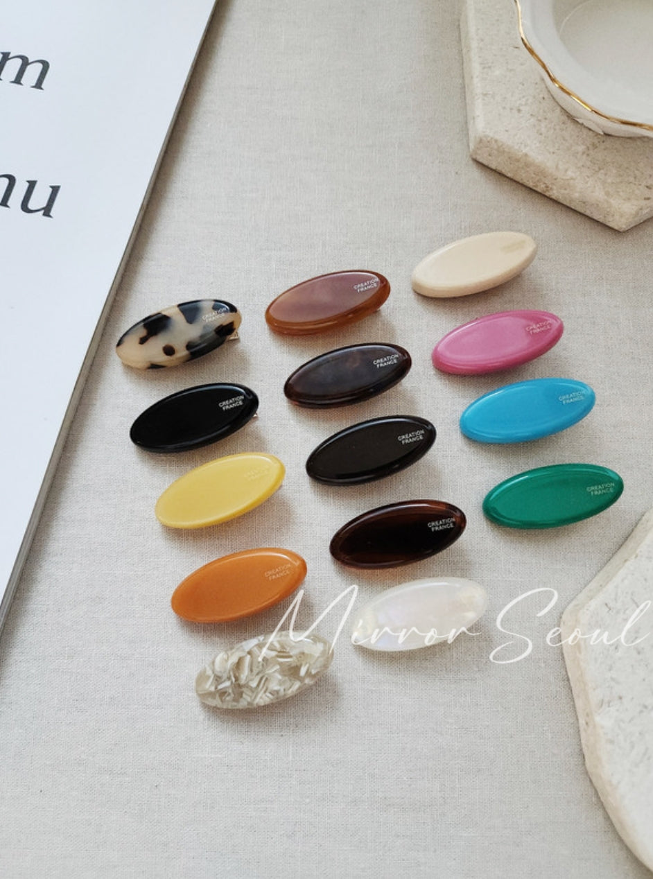 Mirror Acetate Viva Oval Mini Hairpin