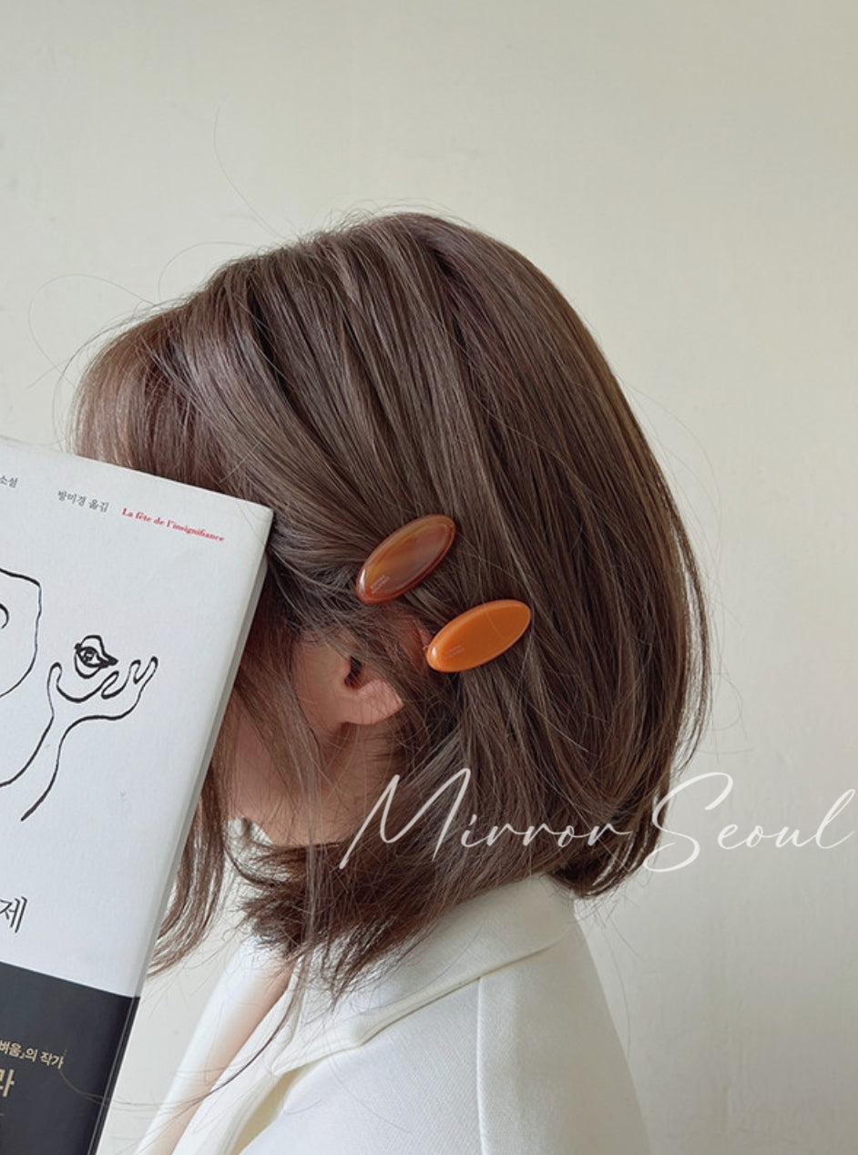 Mirror Acetate Viva Oval Mini Hairpin