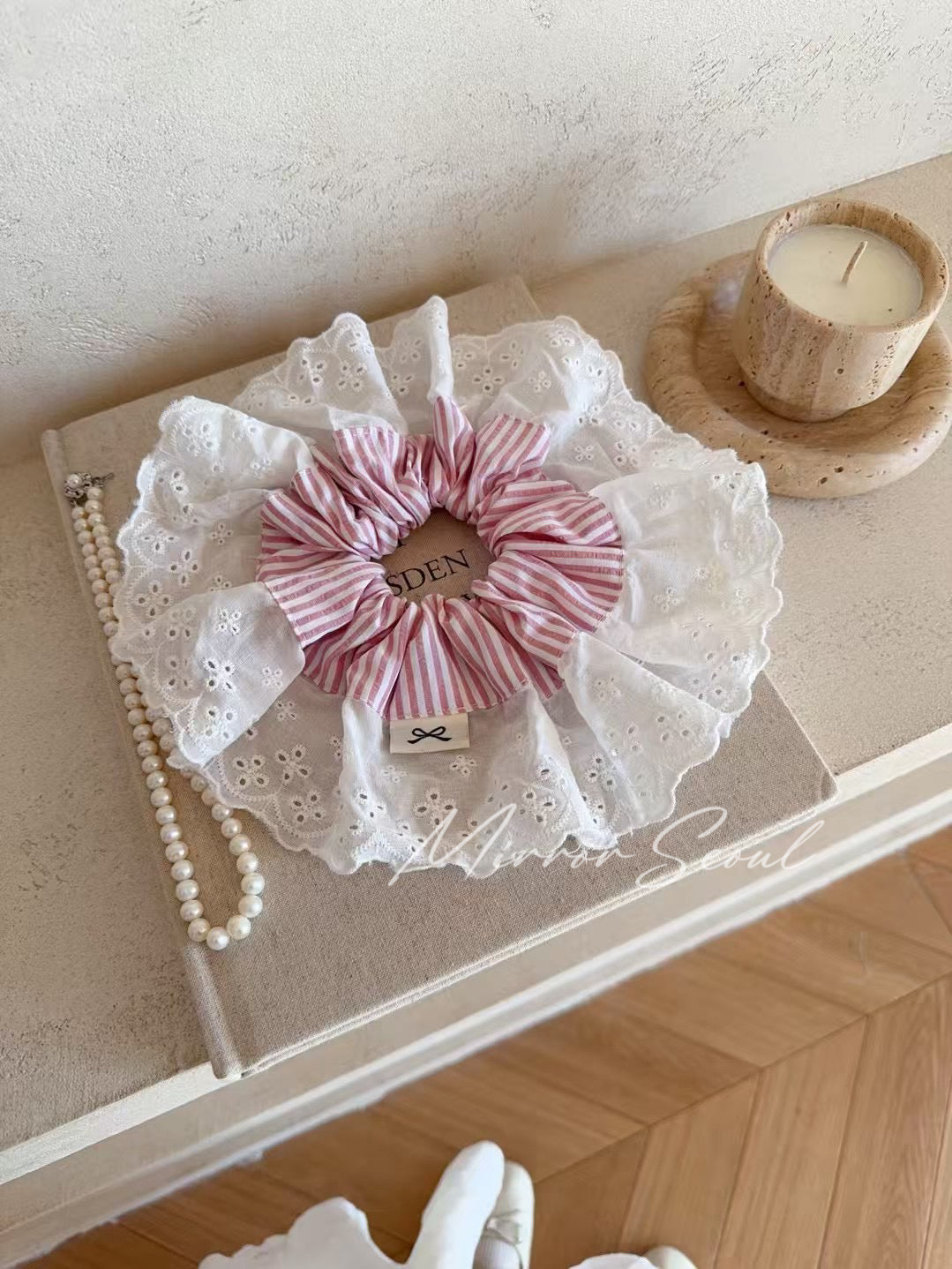 Mirror French Lace Scrunchies