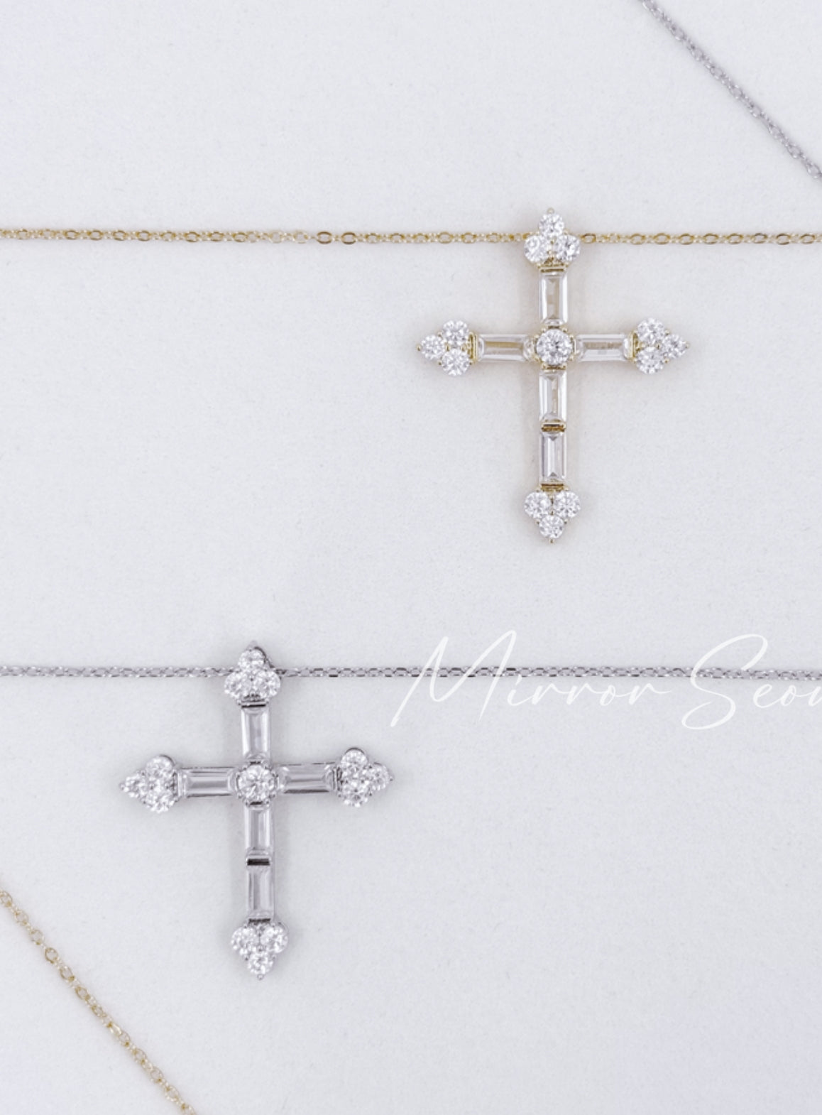 Mirror 14k Gold Plated Necklace - Della Cross Necklace