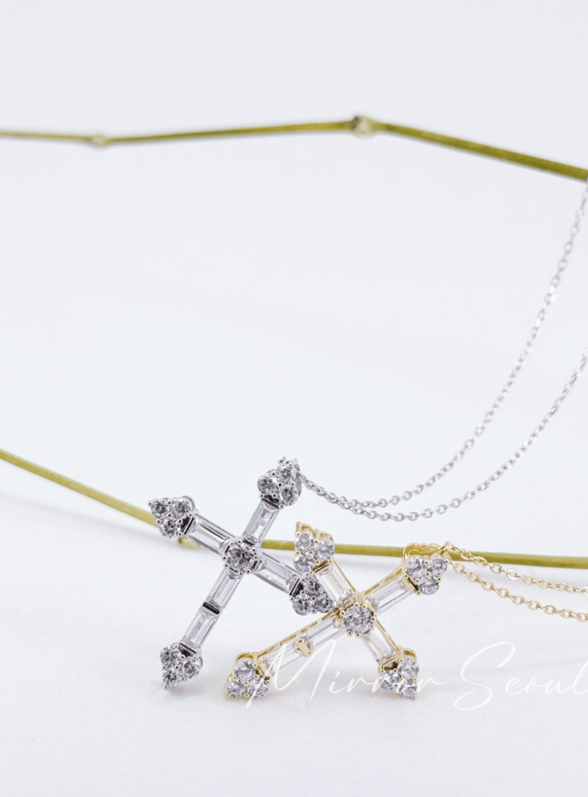 Mirror 14k Gold Plated Necklace - Della Cross Necklace