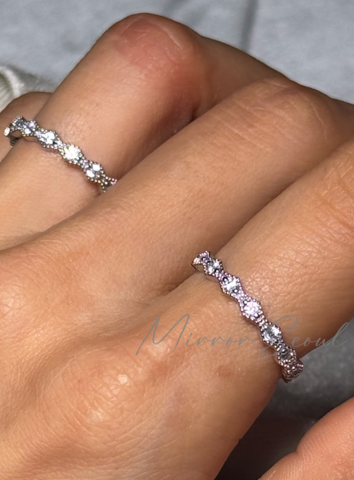 Mirror 14k Gold Plared Ring - Wave Ring