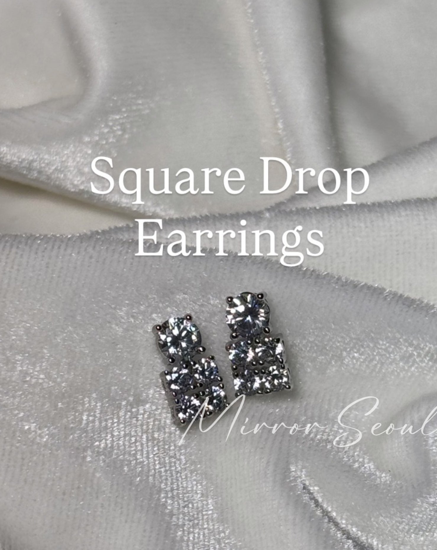 Mirror 14k Gold Plated Earrings - Square Drop Earrings