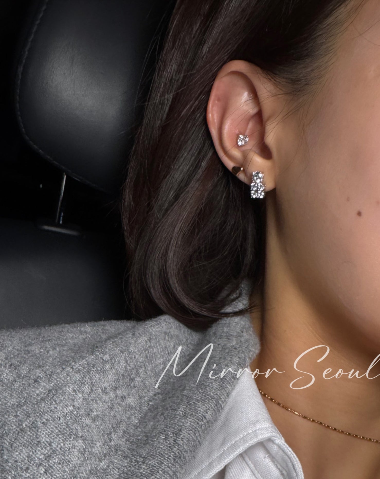 Mirror 14k Gold Plated Earrings - Square Drop Earrings